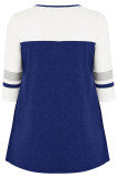 Colorblock 3/4 Sleeve Plus Size Top
