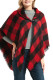 Plaid Horn Button Cape Scarf MOQ 3pcs