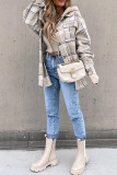 Plaid Shacket Jacket Coat with Hood Unishe Wholesale
