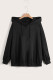 Black Plus Size Drawstring Hoodie Sweatshirt