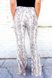 Snakeskin Print Wide Legs Pants