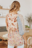 Multicolor V Neck Mixed Floral Babydoll Top