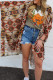 Orange Aztec Print Beach Kimono with Slits