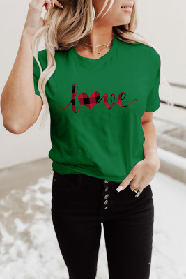 Love Print Valentine Graphic Tee Women UNISHE Wholesale Short Sleeve T shirts Top