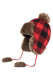 Plaid Knit Fur Lining Beanie Hats