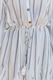 Striped Long Sleeve Mini Dress
