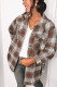 Plaid Button Down Pocketed Shacket Jacket Coats Women UNISHE Wholesale