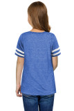Blue Striped Short Sleeve Girl’s Top
