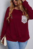 Lace Pocket Twist Plus Size Top