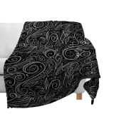 CozyMy Black Silver Damasks Blankets