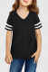 Black Striped Short Sleeve Girl’s Top