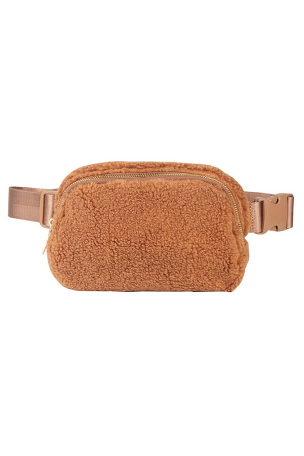 Plain Fluffy Unisex Chest Bag MOQ 3PCS