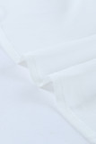 White Plus Size Balloon Sleeve Wrap Top