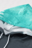 Green Gradient Colorblock Pullover Hoodie
