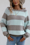 Color Block Striped Loose Pullover Sweaters