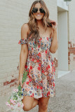 Red Off The Shoulder Floral Dress
