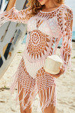 Aztec Knitted Beach Long Sleeve Hollow Out Cover Up Unishe Wholesale