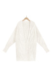 Cable Knit Front Open Cardigan