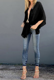 Plain Open V Neck Kimono Short Sleeves Top