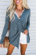 Blue Front to Back Two Way Ruched Top