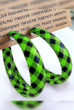 Rould Plaid Leather Earrings MOQ 5PCs