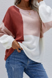 Colorblock Knitting Pullover Sweater