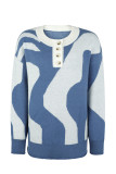 Cow Pattern Button Knitting Pullover Sweater