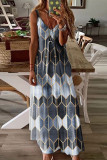 V-neck Printed Slip Dress