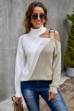 Apricot Turtleneck Cold Shoulder