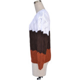 Coffee Color Block Sweaters