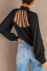 Black Strappy Hollow-out Necktie Shirt