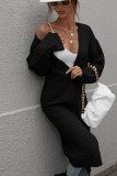 Plain Open Long Length Sweater Cardigans