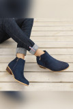 Side Zipper Short Heel Ankle Boots
