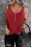 Red Button Loose Tank Top