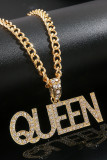 Alloy and Rhinestone Necklace for Men MOQ 5pcs