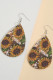 Western Sunflower PU Earrings MOQ 5pcs
