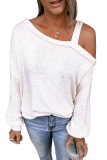 Asymmetric Dew Shoulder Long Sleeve Top