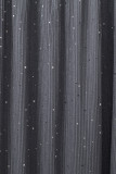 Gray Side Split Rhinestone V Neck Maxi Dress