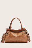 Solid Color Tassel Zip Up Tote Bag Unishe Wholesale MOQ 3PCS