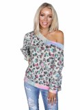 Leopard Tie-dye V Neck Sweatshirt
