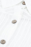 White Striped Shirt Dress Beach Cover up with Belt