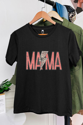 Retro Rocker Mom Print Short Sleeve Graphic Tee Unishe Wholesale