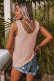 Khaki Waffle Texture Tank Top