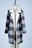 Lapel Plaid Fleece Coat