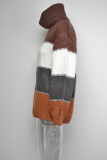 High Collor Colorblock Knit Sweaters Women UNISHE Wholesale