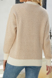 Wave Striped Two Tone Pullover Knit Sweaters