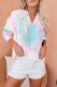 Multicolor Colorblock The Sun Cotton Blend Tie Dye Hoodie