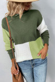 Colorblock Knitting Pullover Sweater