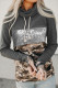 Cowl Neck Sequin Camo Splicing Hoodie
