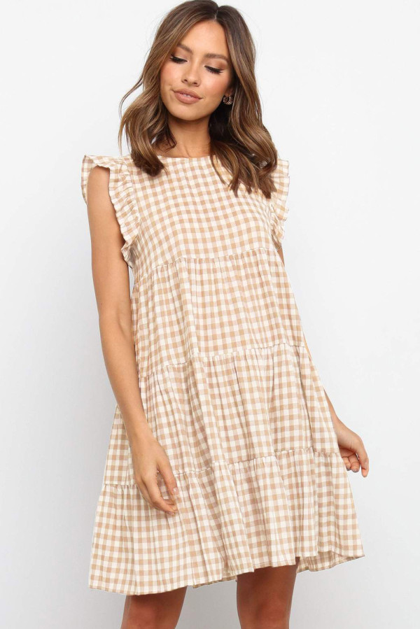 Plaid Ruffled Mini Dress